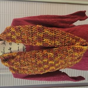 Crochet Infinity Scarf (orange/pink/brown/yellow)